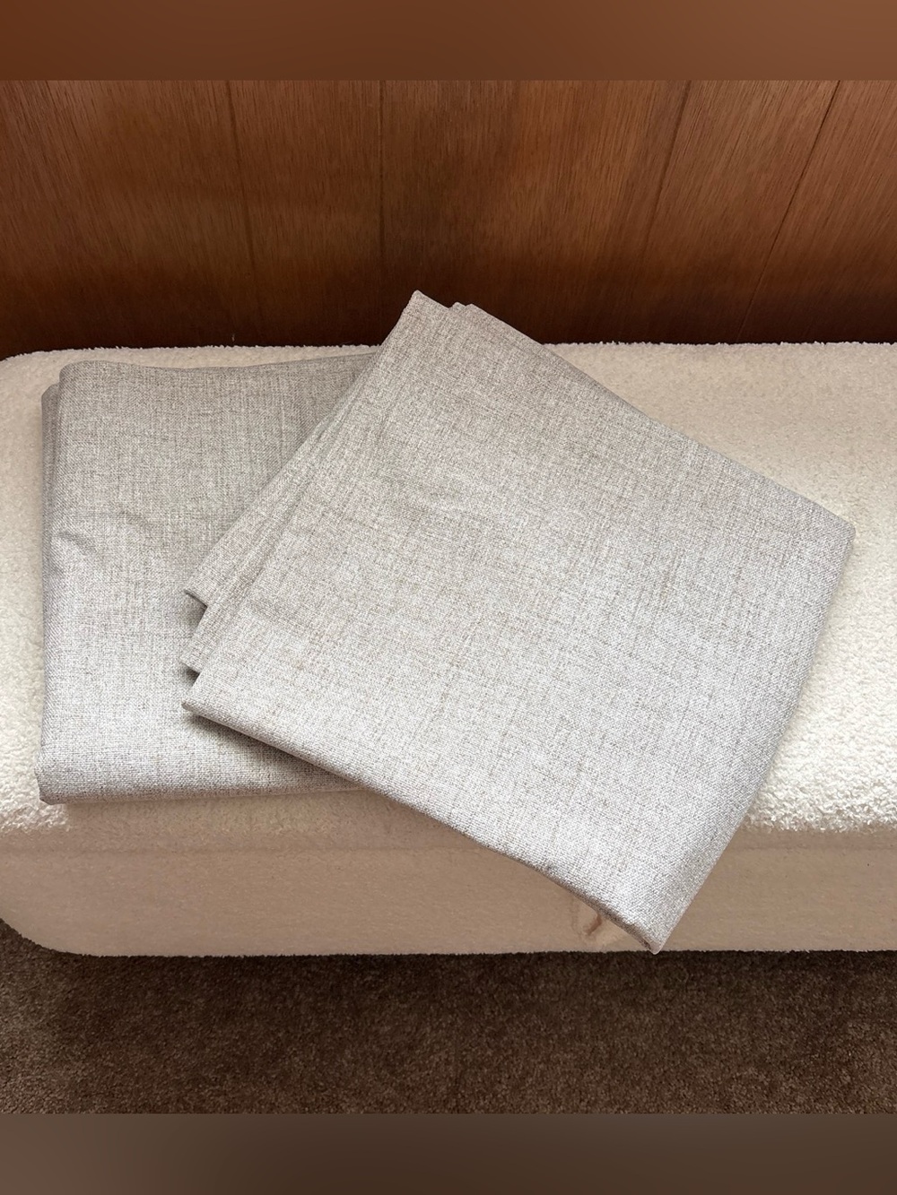 NICETOWN Natural Linen Blackout Curtains 2 Panels 52inW x 48inL
